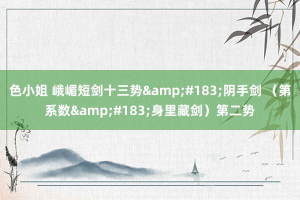色小姐 峨嵋短剑十三势&#183;阴手剑 （第系数&#183;身里藏剑）第二势
