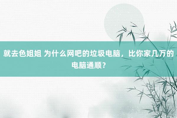 就去色姐姐 为什么网吧的垃圾电脑，比你家几万的电脑通顺？