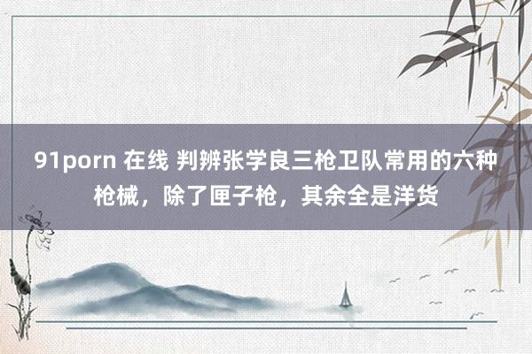 91porn 在线 判辨张学良三枪卫队常用的六种枪械，除了匣子枪，其余全是洋货
