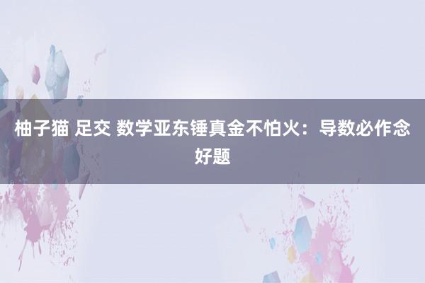 柚子猫 足交 数学亚东锤真金不怕火：导数必作念好题